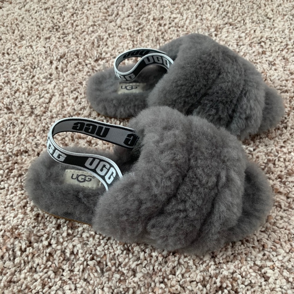 Ugg toddler gray sandals Fluff Yeah